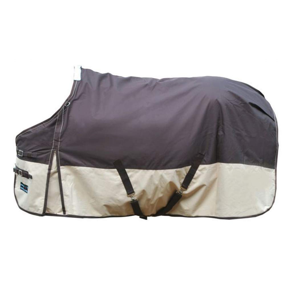 HKM 30012125.0040 Professional Turnout Blanket with Polar Fleece Lining Dark Brown/Beige, lightweight turnout rug sized standard