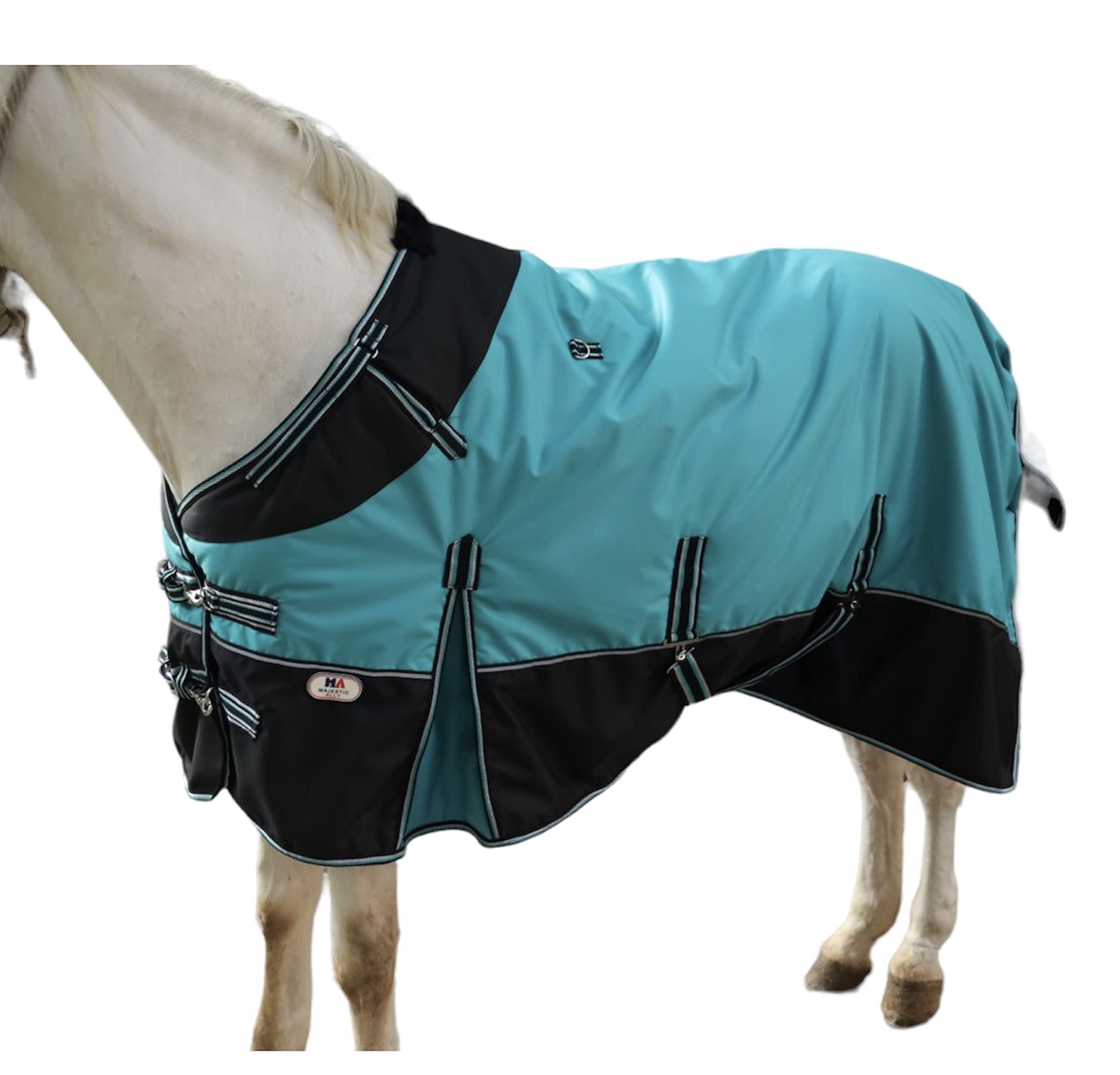 Majestic Ally 600D Ripstop Horse Turnout Blanket 250 GSM Filling, medium-weight turnout rug sized 72"